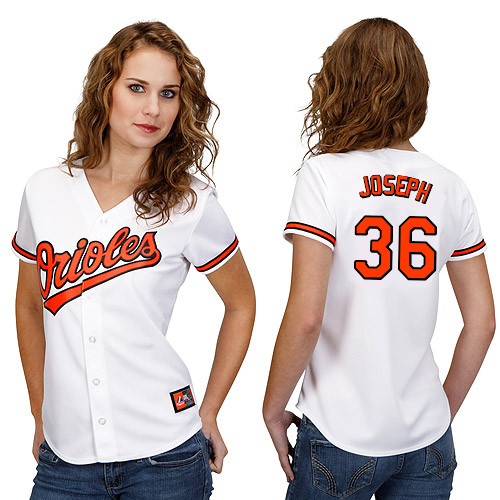 Caleb Joseph #36 mlb Jersey-Baltimore Orioles Women's Authentic Home White Cool Base Baseball Jersey